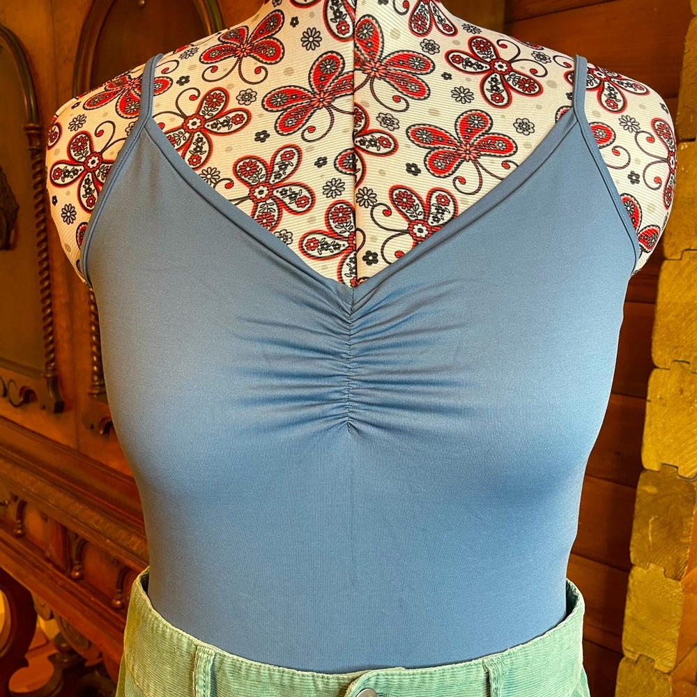 Mexx Blue Ruched Bust Camisole Tank Top Size XL